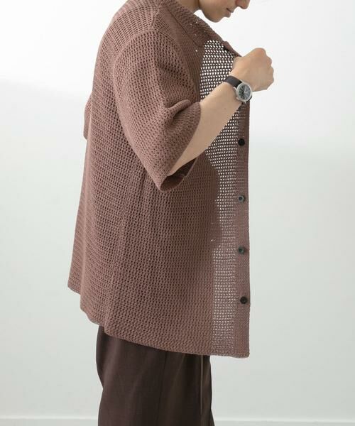 URBAN RESEARCH ITEMS / アーバンリサーチ アイテムズ シャツ・ブラウス | 透かし編みニットレギュラーカラーシャツ | 詳細4