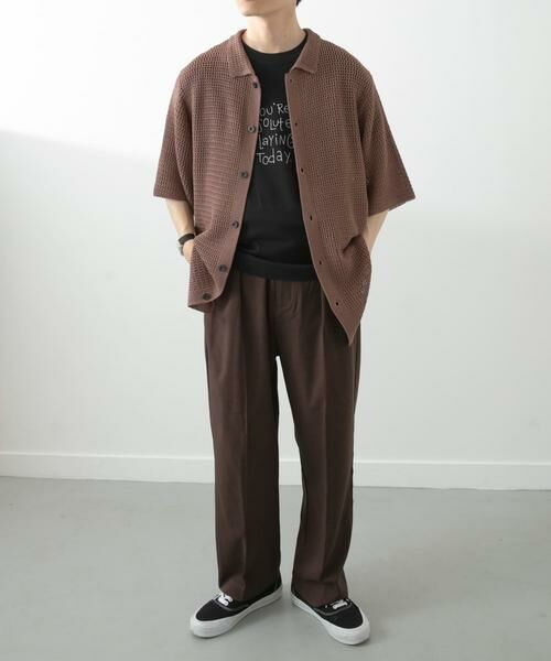 URBAN RESEARCH ITEMS / アーバンリサーチ アイテムズ シャツ・ブラウス | 透かし編みニットレギュラーカラーシャツ | 詳細7