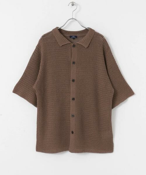 URBAN RESEARCH ITEMS / アーバンリサーチ アイテムズ シャツ・ブラウス | 透かし編みニットレギュラーカラーシャツ | 詳細8