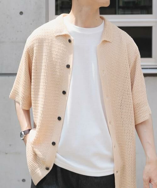 URBAN RESEARCH ITEMS / アーバンリサーチ アイテムズ シャツ・ブラウス | 透かし編みニットレギュラーカラーシャツ | 詳細14