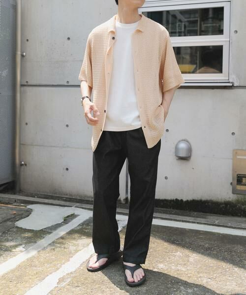 URBAN RESEARCH ITEMS / アーバンリサーチ アイテムズ シャツ・ブラウス | 透かし編みニットレギュラーカラーシャツ | 詳細17
