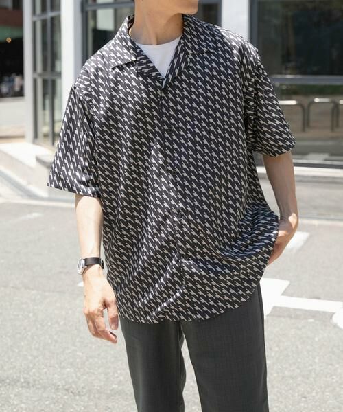 URBAN RESEARCH ITEMS / アーバンリサーチ アイテムズ シャツ・ブラウス | ジオメトリックプリントオープンカラーシャツA | 詳細1