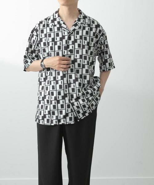 URBAN RESEARCH ITEMS / アーバンリサーチ アイテムズ シャツ・ブラウス | ジオメトリックプリントオープンカラーシャツB | 詳細16