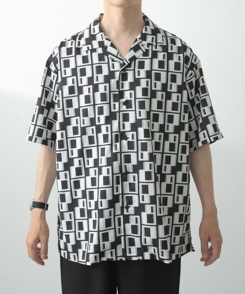 URBAN RESEARCH ITEMS / アーバンリサーチ アイテムズ シャツ・ブラウス | ジオメトリックプリントオープンカラーシャツB | 詳細19