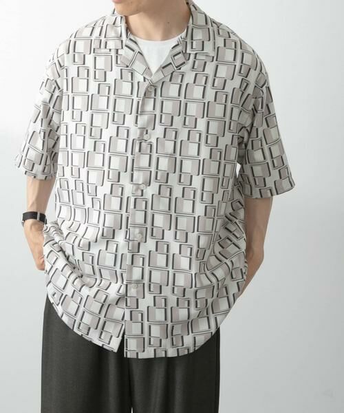 URBAN RESEARCH ITEMS / アーバンリサーチ アイテムズ シャツ・ブラウス | ジオメトリックプリントオープンカラーシャツB | 詳細24