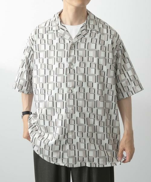 URBAN RESEARCH ITEMS / アーバンリサーチ アイテムズ シャツ・ブラウス | ジオメトリックプリントオープンカラーシャツB | 詳細25