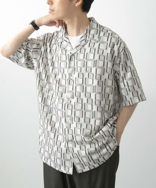 URBAN RESEARCH ITEMS / アーバンリサーチ アイテムズ シャツ・ブラウス | ジオメトリックプリントオープンカラーシャツB | 詳細27