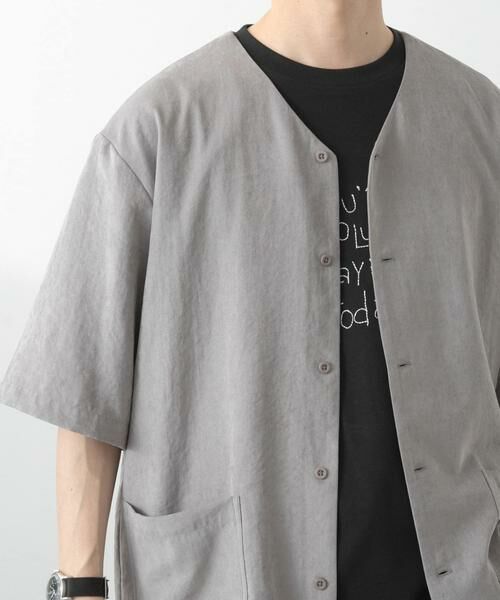 URBAN RESEARCH ITEMS/アーバンリサーチ アイテムズ F.S. Vネック半袖シャツ グレー L URBAN RESEARCH ITEMS/アーバンリサーチ アイテムズ F.S. Vネック半袖シャツ グレー L