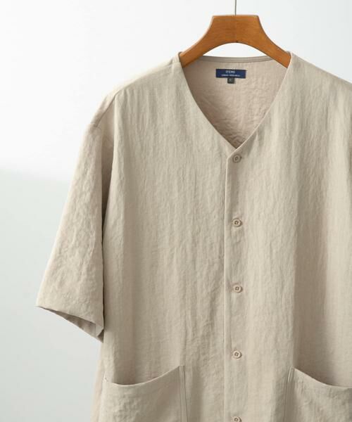 URBAN RESEARCH ITEMS/アーバンリサーチ アイテムズ F.S. Vネック半袖シャツ ベージュ L URBAN RESEARCH ITEMS/アーバンリサーチ アイテムズ F.S. Vネック半袖シャツ ベージュ L