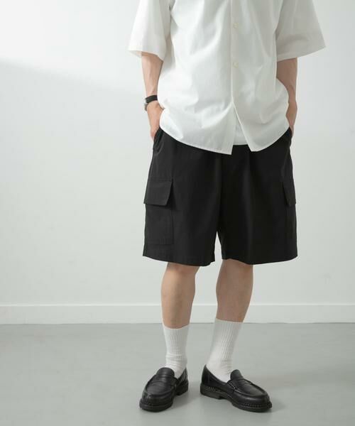 URBAN RESEARCH ITEMS/アーバンリサーチ アイテムズ ウエストイージーポリカーゴショーツ ブラック L URBAN RESEARCH ITEMS/アーバンリサーチ アイテムズ ウエストイージーポリカーゴショーツ ブラック L