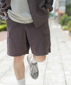 URBAN RESEARCH ITEMS / アーバンリサーチ アイテムズ ショート・ハーフ・半端丈パンツ | 『セットアップ対応』天然素材リネンコットンイージーカーゴショーツ