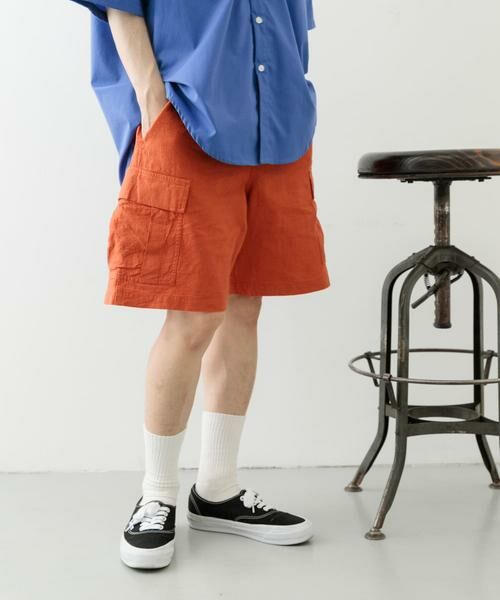 URBAN RESEARCH ITEMS / アーバンリサーチ アイテムズ ショート・ハーフ・半端丈パンツ | 『セットアップ対応』天然素材リネンコットンイージーカーゴショーツ | 詳細4