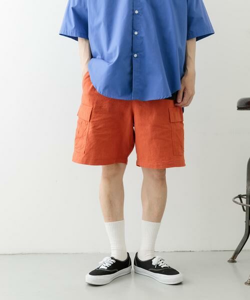 URBAN RESEARCH ITEMS / アーバンリサーチ アイテムズ ショート・ハーフ・半端丈パンツ | 『セットアップ対応』天然素材リネンコットンイージーカーゴショーツ | 詳細5