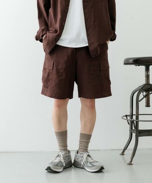 URBAN RESEARCH ITEMS / アーバンリサーチ アイテムズ ショート・ハーフ・半端丈パンツ | 『セットアップ対応』天然素材リネンコットンイージーカーゴショーツ | 詳細16