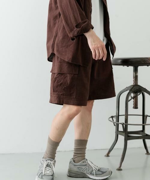 URBAN RESEARCH ITEMS / アーバンリサーチ アイテムズ ショート・ハーフ・半端丈パンツ | 『セットアップ対応』天然素材リネンコットンイージーカーゴショーツ | 詳細17