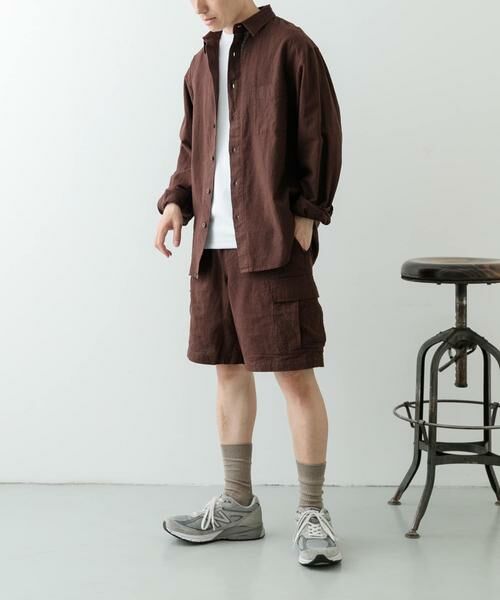URBAN RESEARCH ITEMS / アーバンリサーチ アイテムズ ショート・ハーフ・半端丈パンツ | 『セットアップ対応』天然素材リネンコットンイージーカーゴショーツ | 詳細18