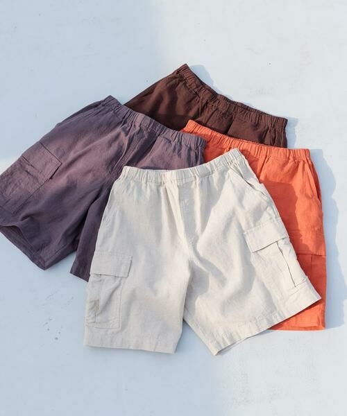 URBAN RESEARCH ITEMS / アーバンリサーチ アイテムズ ショート・ハーフ・半端丈パンツ | 『セットアップ対応』天然素材リネンコットンイージーカーゴショーツ | 詳細25