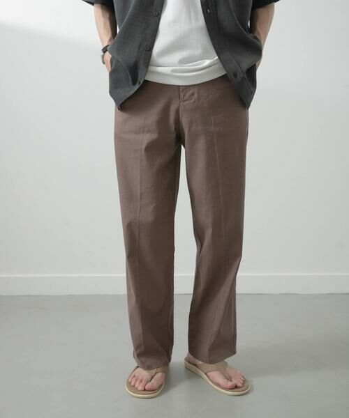 URBAN RESEARCH ITEMS / アーバンリサーチ アイテムズ その他パンツ | 『セットアップ対応』Linen Blend Trousers(ブラウン)