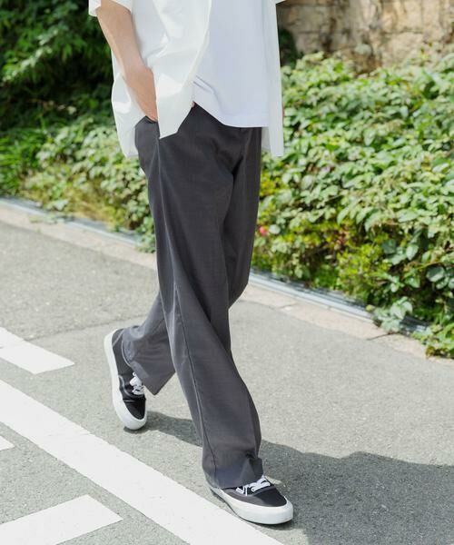 URBAN RESEARCH ITEMS/アーバンリサーチ アイテムズ 『セットアップ対応』Linen Blend Trousers チャコールグレー L