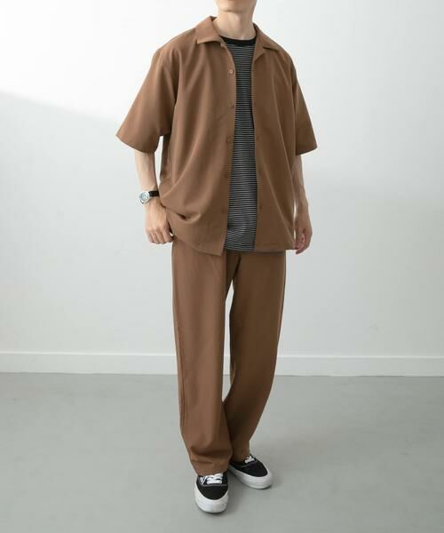 URBAN RESEARCH ITEMS/アーバンリサーチ アイテムズ TRオープンカラーシャツ+パンツSET ブラウン S