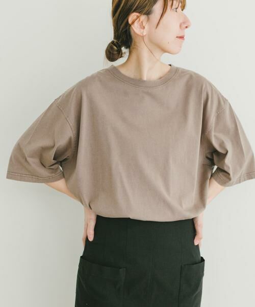 URBAN RESEARCH ITEMS / アーバンリサーチ アイテムズ Tシャツ | ピグメントTシャツ(モカ)