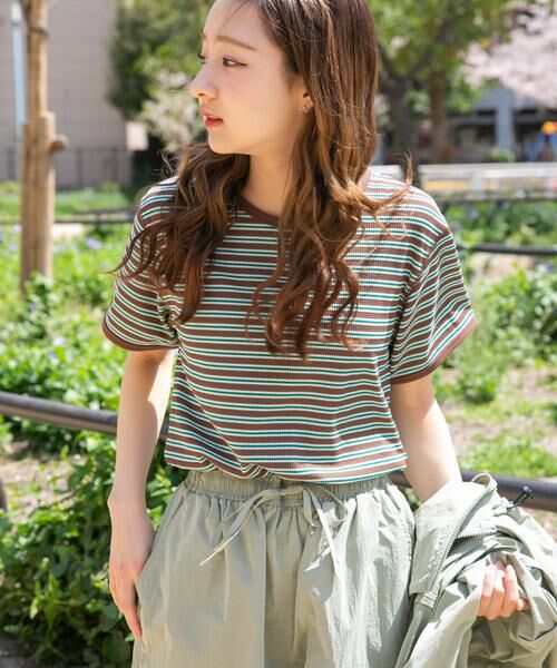 URBAN RESEARCH ITEMS / アーバンリサーチ アイテムズ Tシャツ | ハニカムワッフルボーダーTシャツ | 詳細1