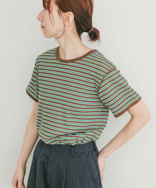 URBAN RESEARCH ITEMS / アーバンリサーチ アイテムズ Tシャツ | ハニカムワッフルボーダーTシャツ | 詳細4