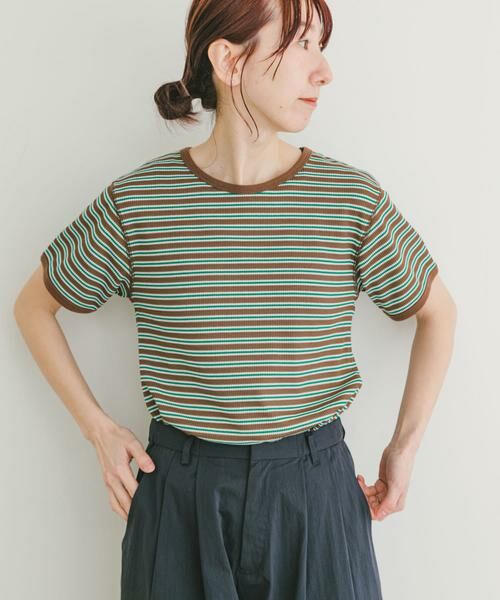 URBAN RESEARCH ITEMS / アーバンリサーチ アイテムズ Tシャツ | ハニカムワッフルボーダーTシャツ | 詳細5