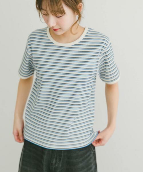 URBAN RESEARCH ITEMS / アーバンリサーチ アイテムズ Tシャツ | ハニカムワッフルボーダーTシャツ | 詳細10