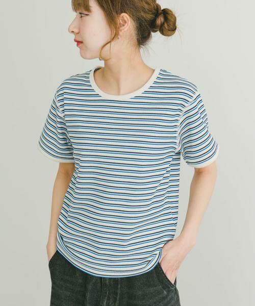 URBAN RESEARCH ITEMS / アーバンリサーチ アイテムズ Tシャツ | ハニカムワッフルボーダーTシャツ | 詳細11