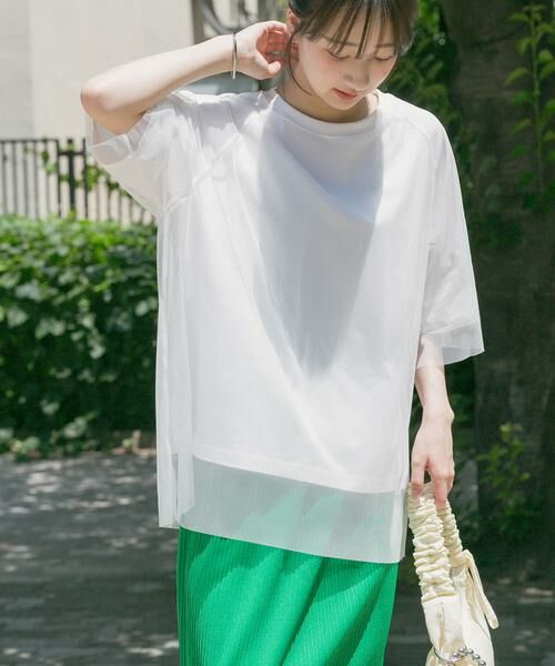 URBAN RESEARCH ITEMS / アーバンリサーチ アイテムズ Tシャツ | チュールレイヤードハンソデTシャツ | 詳細2