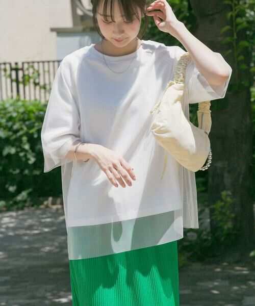 URBAN RESEARCH ITEMS / アーバンリサーチ アイテムズ Tシャツ | チュールレイヤードハンソデTシャツ | 詳細4