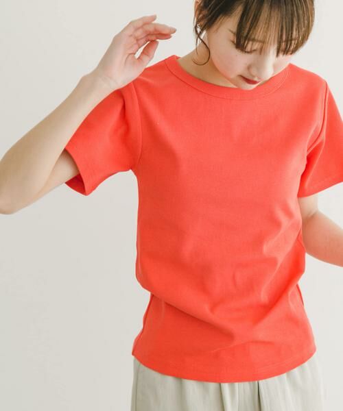 URBAN RESEARCH ITEMS/アーバンリサーチ アイテムズ クールコットンリブ半袖Tシャツ オレンジ FREE