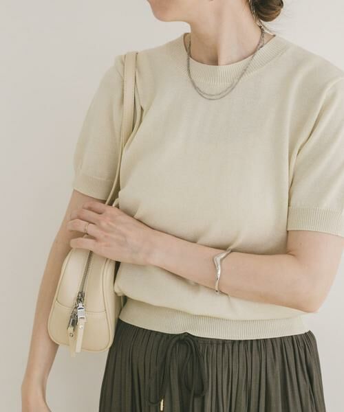 URBAN RESEARCH ITEMS/アーバンリサーチ アイテムズ コンパクト半袖ニット オフホワイト FREE URBAN RESEARCH ITEMS/アーバンリサーチ アイテムズ コンパクト半袖ニット オフホワイト FREE