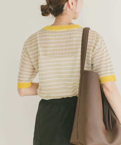 URBAN RESEARCH ITEMS / アーバンリサーチ アイテムズ ニット・セーター | シアーボーダー半袖ニット | 詳細2