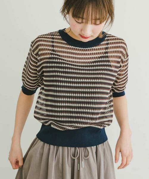 URBAN RESEARCH ITEMS / アーバンリサーチ アイテムズ ニット・セーター | シアーボーダー半袖ニット | 詳細20
