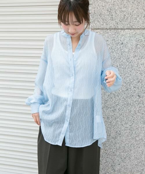 URBAN RESEARCH ITEMS / アーバンリサーチ アイテムズ シャツ・ブラウス | シアーヨウリュウバンドカラーシャツ | 詳細10