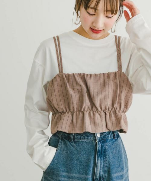 URBAN RESEARCH ITEMS / アーバンリサーチ アイテムズ その他トップス | ストライプシャーリングビスチェ | 詳細1