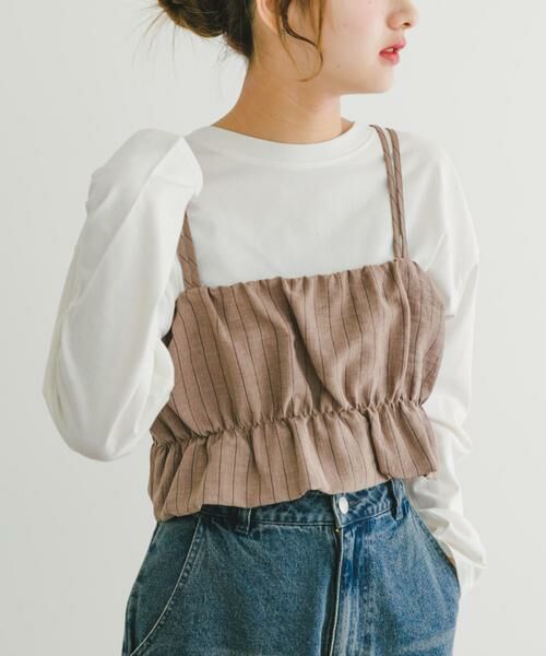 URBAN RESEARCH ITEMS / アーバンリサーチ アイテムズ その他トップス | ストライプシャーリングビスチェ | 詳細2