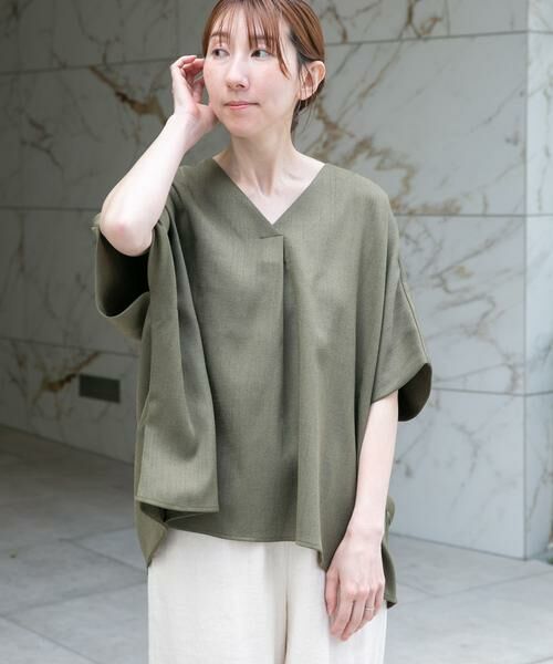 URBAN RESEARCH ITEMS / アーバンリサーチ アイテムズ Tシャツ | リネンライクVネックプルオーバー | 詳細1