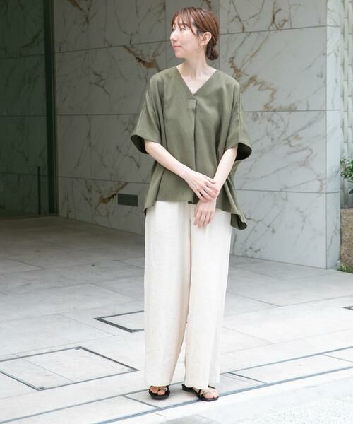 URBAN RESEARCH ITEMS / アーバンリサーチ アイテムズ Tシャツ | リネンライクVネックプルオーバー | 詳細3