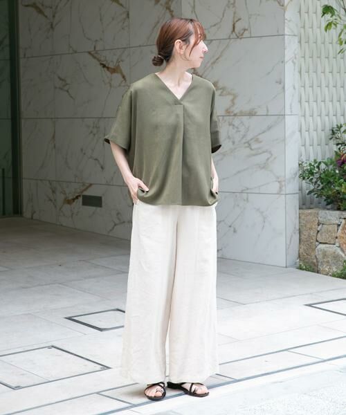 URBAN RESEARCH ITEMS / アーバンリサーチ アイテムズ Tシャツ | リネンライクVネックプルオーバー | 詳細4