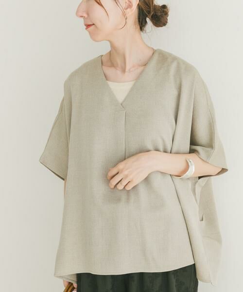 URBAN RESEARCH ITEMS / アーバンリサーチ アイテムズ Tシャツ | リネンライクVネックプルオーバー | 詳細19