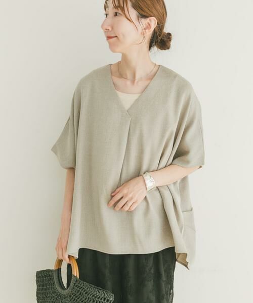 URBAN RESEARCH ITEMS / アーバンリサーチ アイテムズ Tシャツ | リネンライクVネックプルオーバー | 詳細20