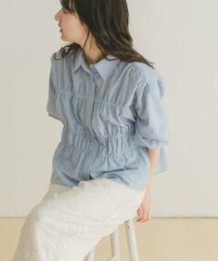 URBAN RESEARCH ITEMS / アーバンリサーチ アイテムズ シャツ・ブラウス | シャーリングハーフスリーブブラウス