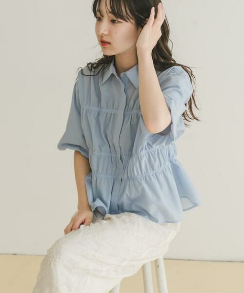 URBAN RESEARCH ITEMS / アーバンリサーチ アイテムズ シャツ・ブラウス | シャーリングハーフスリーブブラウス | 詳細1