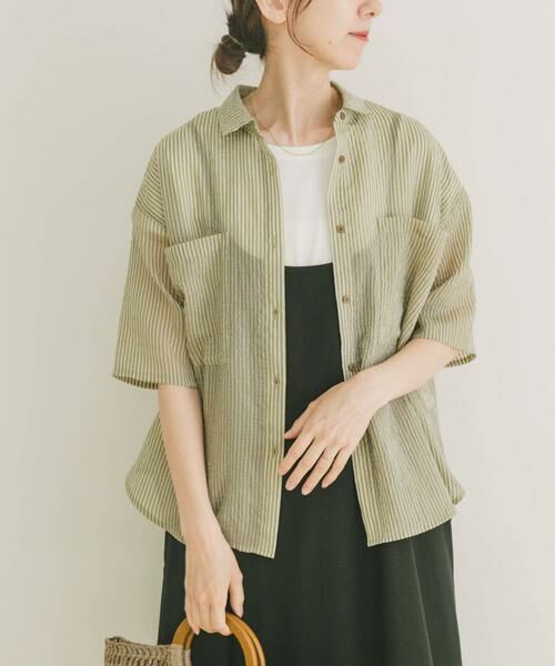 URBAN RESEARCH ITEMS / アーバンリサーチ アイテムズ シャツ・ブラウス | シアーストライプハンソデシャツ | 詳細6