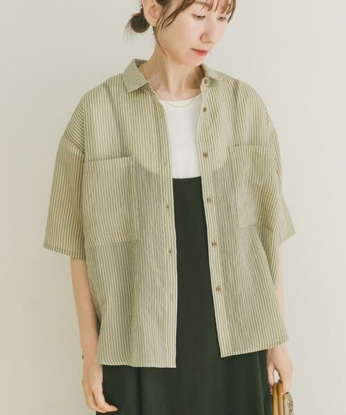 URBAN RESEARCH ITEMS / アーバンリサーチ アイテムズ シャツ・ブラウス | シアーストライプハンソデシャツ | 詳細7