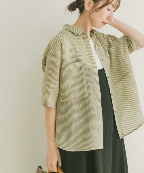 URBAN RESEARCH ITEMS / アーバンリサーチ アイテムズ シャツ・ブラウス | シアーストライプハンソデシャツ | 詳細8