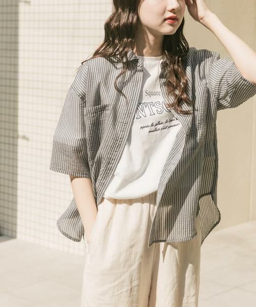 URBAN RESEARCH ITEMS / アーバンリサーチ アイテムズ シャツ・ブラウス | シアーストライプハンソデシャツ | 詳細19
